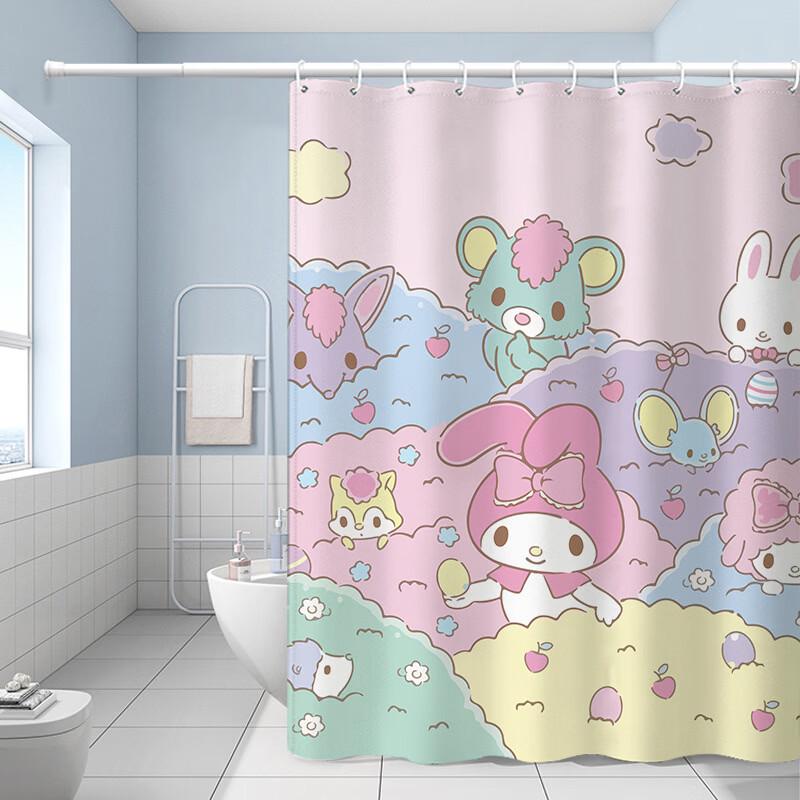 Kuromi Cartoon Waterproof Shower Curtain
