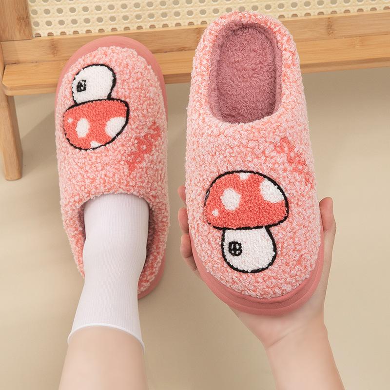 Pantoufles d'intérieur en coton pour femmes automne et hiver chaudes à semelle épaisse antidérapantes fourrées chaudes pour la maison pantoufles en peluche pour hommes