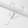 4Pcs/Set Chain Necklace for Women Mini Jesus Cross Pendant Clavicle Jewelry Accessories