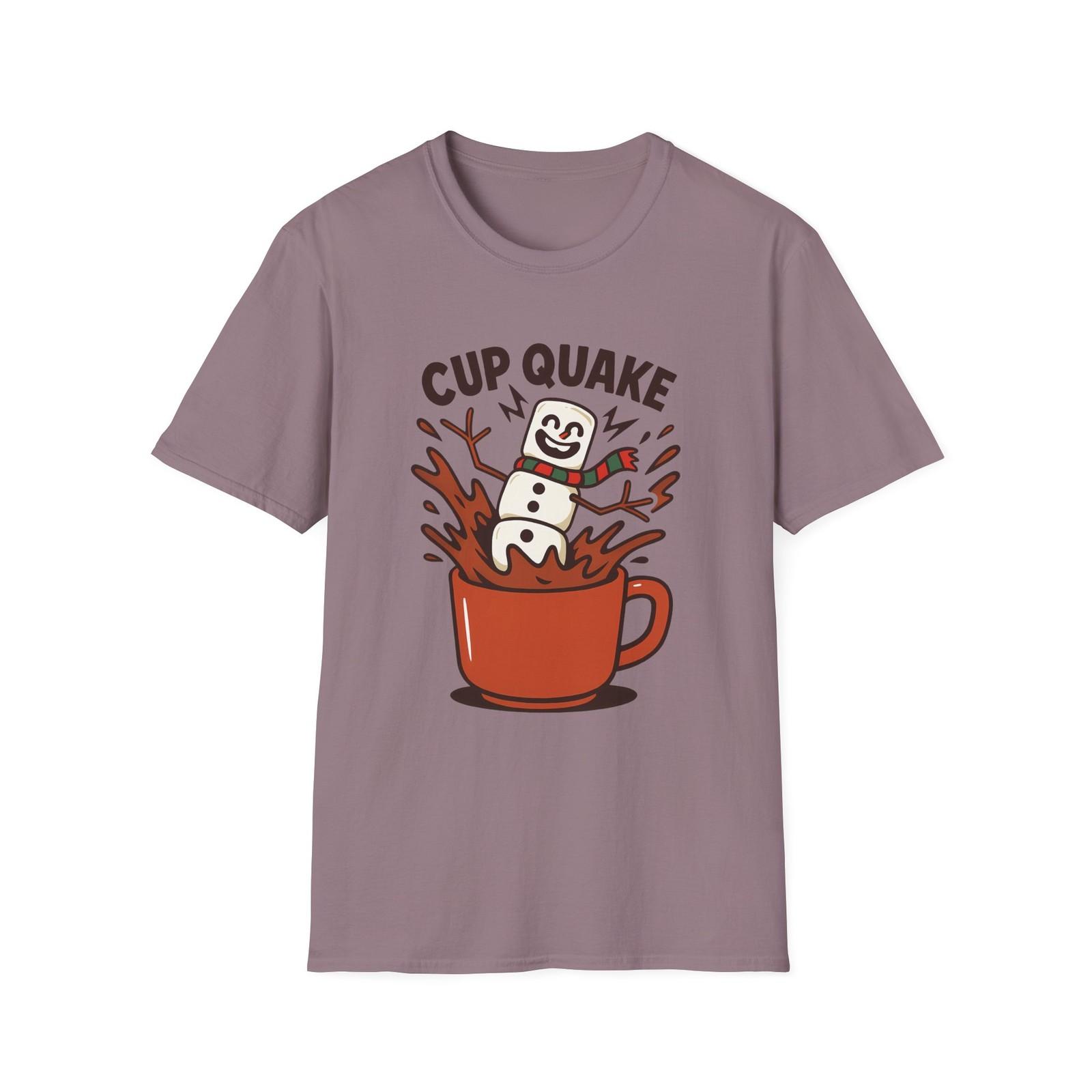 Unisex Softstyle T-Shirt Mens Womens Tees Top Marshmallow Snowman Cocoa Funny Holiday Christmas XL