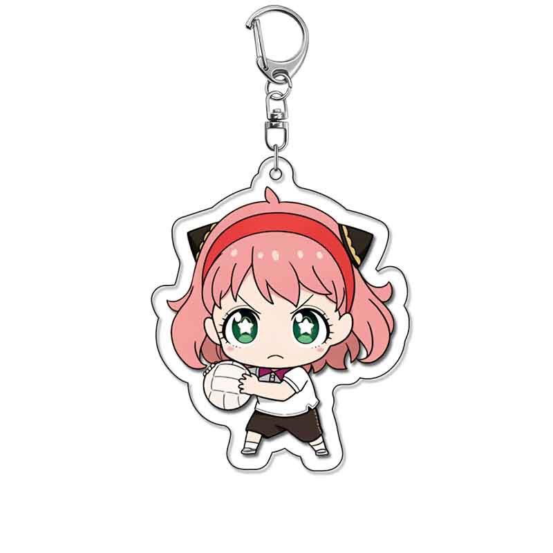 

6cm kawaii Q Version Anya Forger Anime Characters Acrylic Keychain Ornaments Kawaii Cartoon Girly Heart Charm Pendant Keyring 6 cm