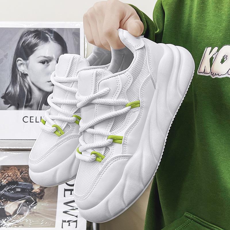 2024 Trendy Men's Niche Design Casual Bread Dad Shoes - Small White Celebrity Style