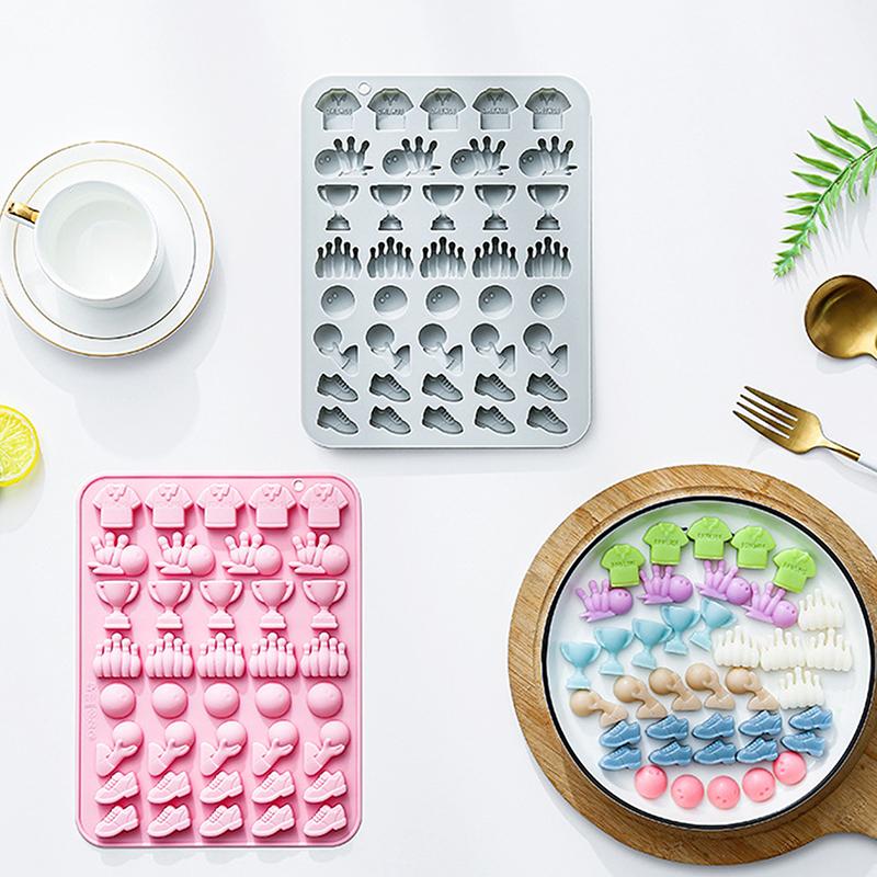 Sports Bowling Chocolate Mold 39 Cavities Food Safe Silicone Candy Mould for Birthday Party Supplies