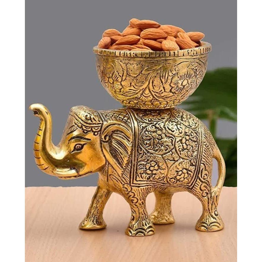 Mässings Elefant Urli Skål Etnisk Design Uruli Kruka För Heminredning Flytande Blommor Ljuslyktor Tempelrum Traditionell Diwali Dekoration Gåva,