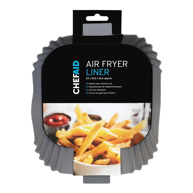 Chef Aid Silicone Air Fryer Liner Tray Square 20 X 19.5 X 5cm