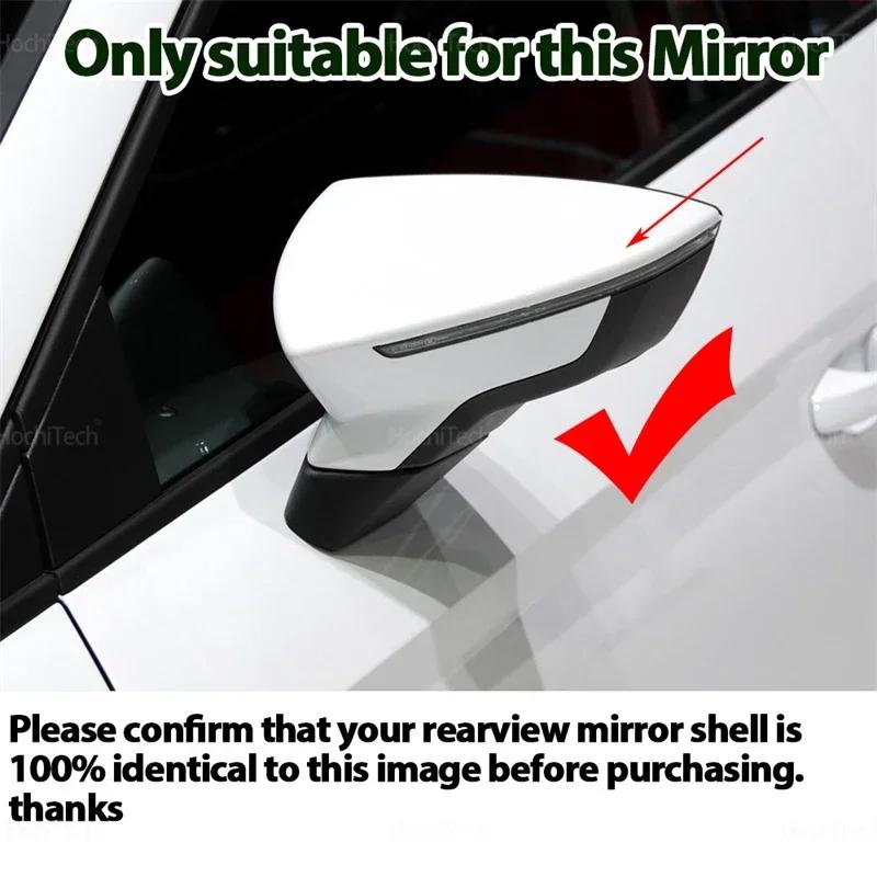 Bright Black Mirror Covers for Seat Leon Lion 5F III ST FR Cupra Ibiza 6F V KJ1 Arona KJ7 - Replacement Mirror Case Covers