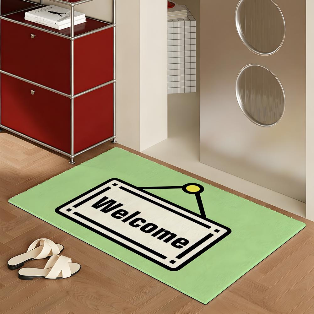 Welcome COOL Floor Mat Soft Flannel Rug Non-Slip Absorbent Mat For Bathroom Bedroom Home Decor