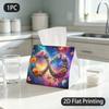 1pc Tissue Box, Fantasy Style Infinity Floral Cosmic Wonder Pattern, 2D Flat Printing, Blocks Dust, Machine Washable, Tissue Bag, for Around The Home,