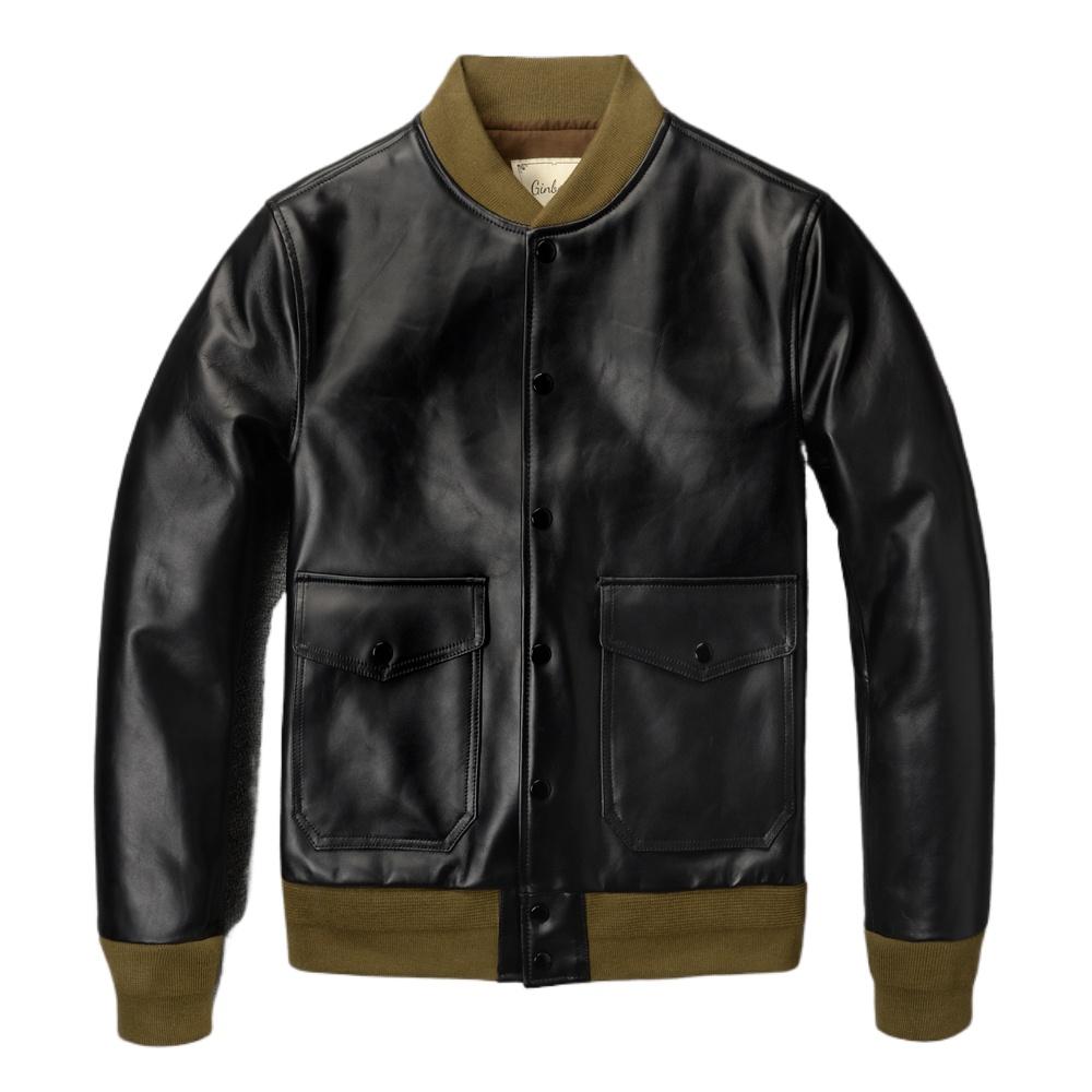 MA1 Flight Suit Cowhide Jacket Genuine Cow Leather Jacket For Men Bomber Coat Spring Autumn