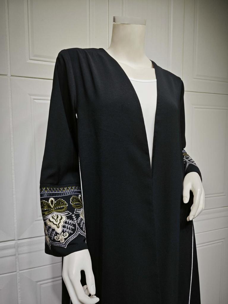 MQ105 Embroidered Patchwork Abaya Cardigan - Spring/Summer Trend