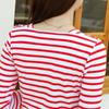95 Cotton Long Sleeved Striped T-shirt Women's Fashion Spring Autumn New V-neck Bottoming Blouse