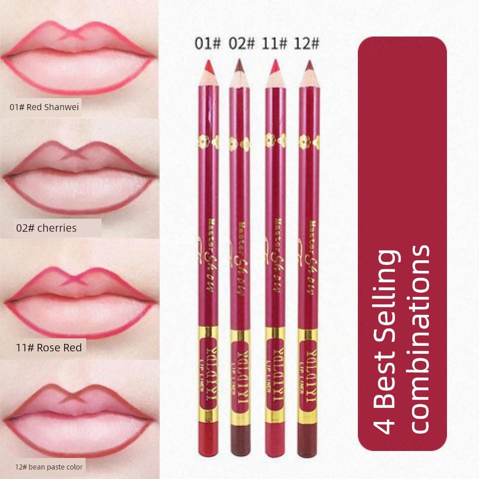 Lip Liner Waterproof and Durable Genuine Goods Non-Fading Hook Line Nude Color Non-Decolorizing No Stain on Cup Matte Lipstick Pen Female Lip Pencil