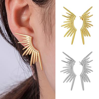 Neue Mode Geometrische Sonne Geformt Stud Ohrringe für Frauen Silber Gold Farbe Ohrringe Schmuck Großhandel