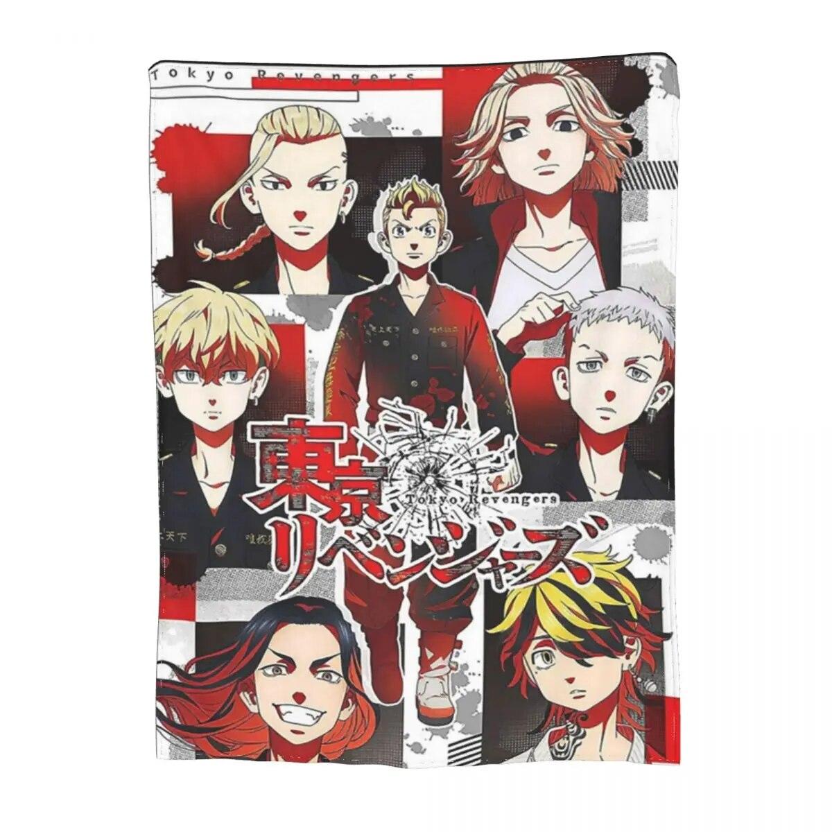 

Одеяло с изображением Мстителей Токио, флисовое одеяло для дивана, японское одеяло в стиле манга, удобное легкое офисное покрывало 200x150cm 80x60in