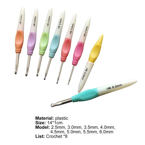 Crochet Hooks Wear-resistant Ergonomic with Cap Labor-saving Knitting Needles for Handwork