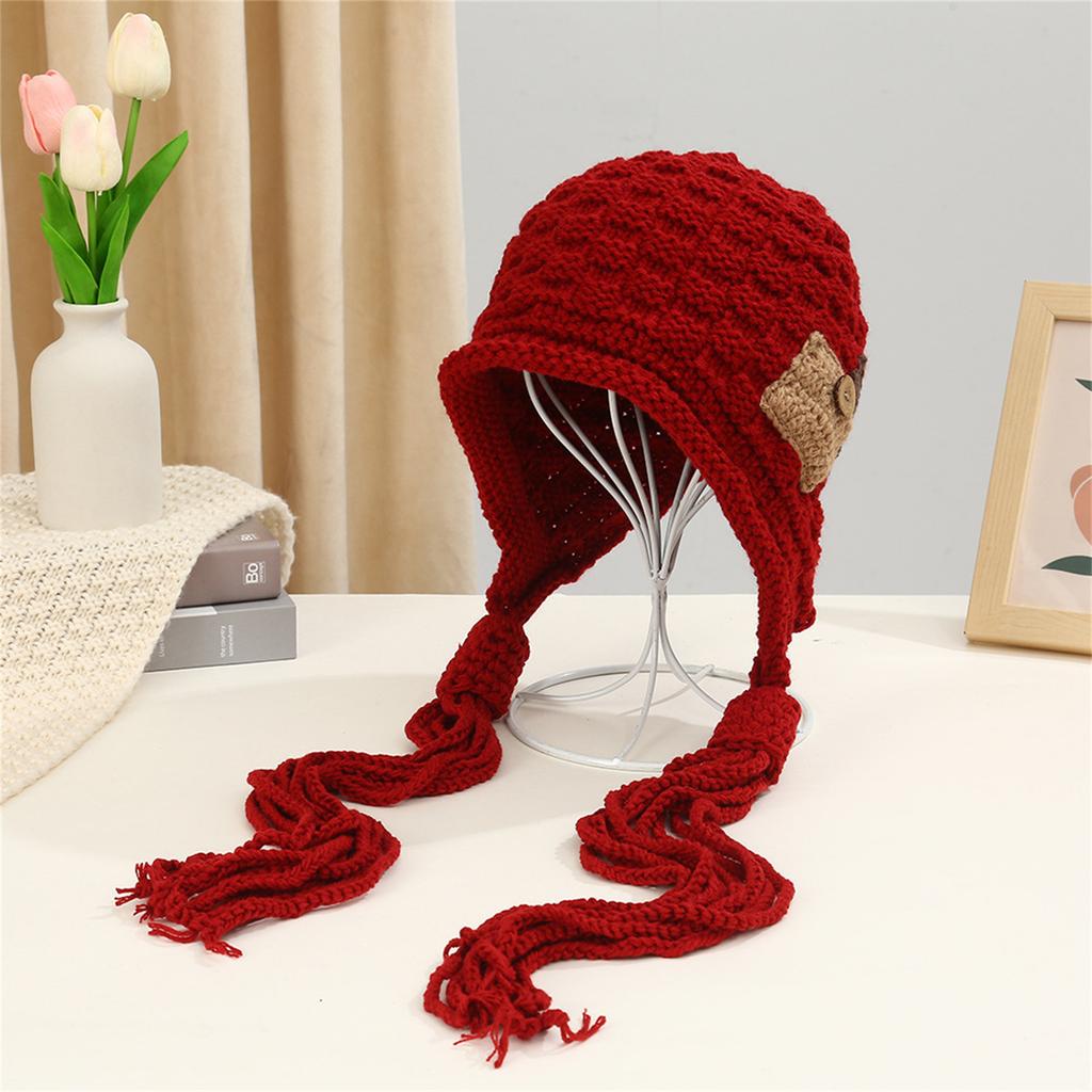 Womens Winter Peruvian Cover Ears Beanie Hat Ear Flap Sherpas Ski Snow Hats Knit Cute Tassels Beanies Hat