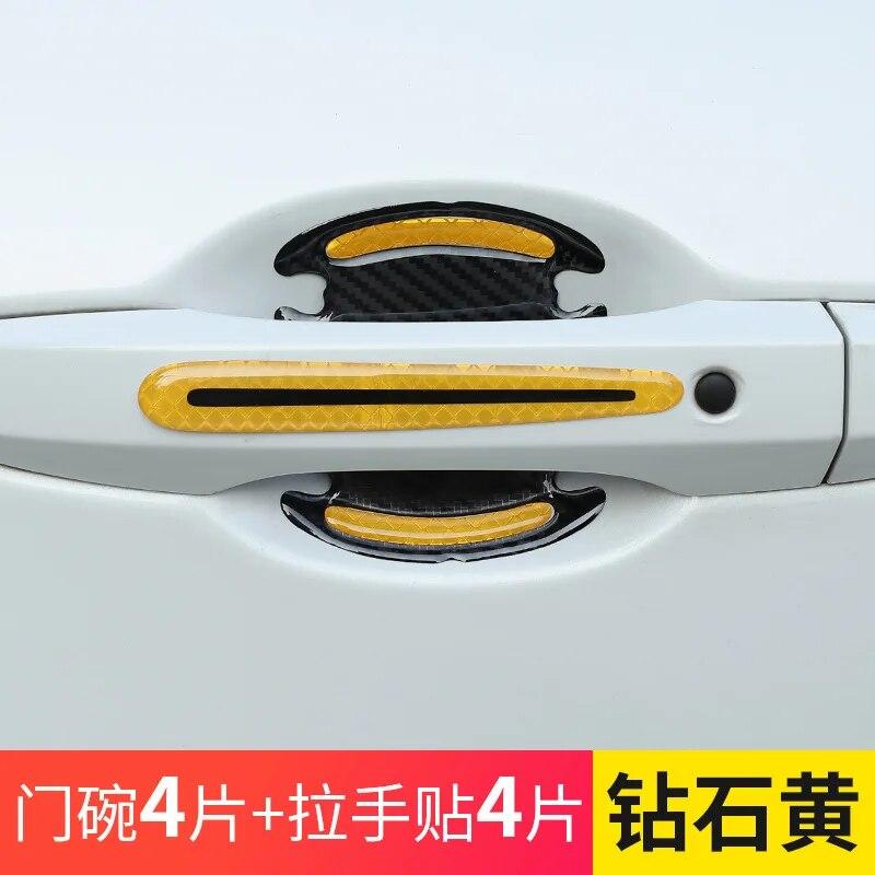 

Захисна плівка для ручки дверей автомобіля Світловідбиваюча невидима дверна чаша Захисна наклейка Наклейка з вуглецевого волокна Поверхня зносостійка orange 8 pieces