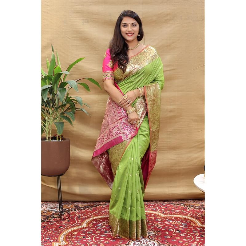 Amirat Women' Jacquard Silk Saree (Mahi Vol1 Perrot )