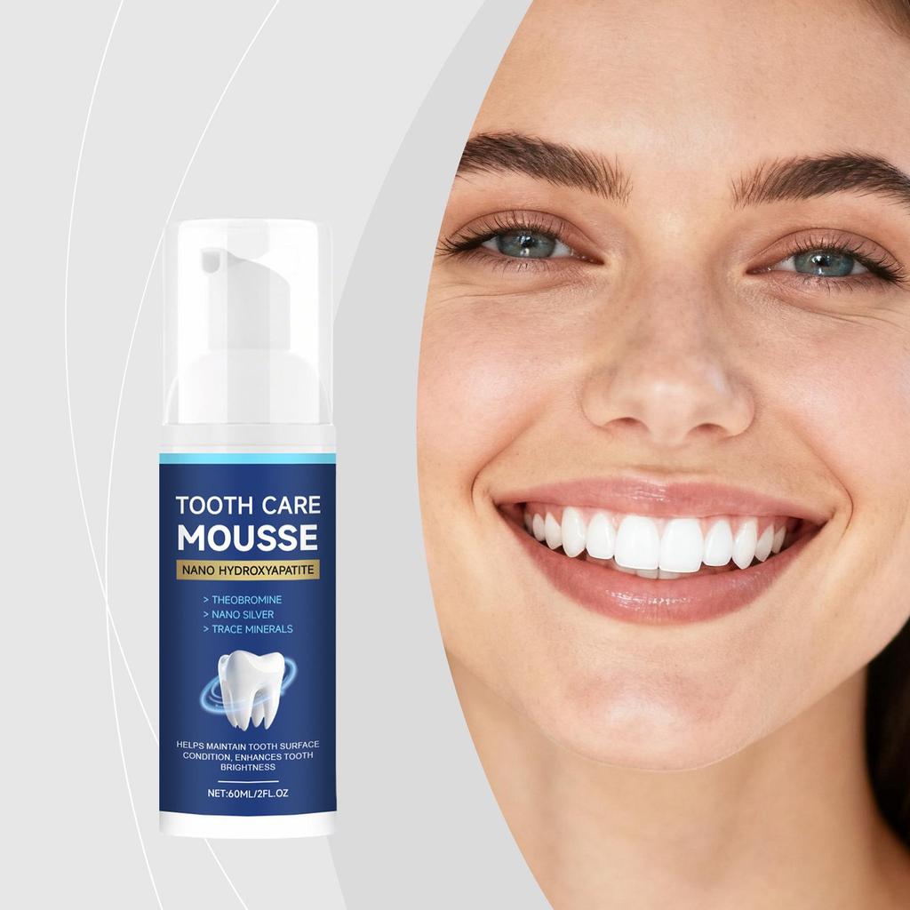 Brightening Press-Type Toothpaste Mousse for Daily Oral Odor Control and Gentle Cleaning