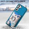 E4 for Samsung Galaxy S21 FE 5G Case Kickstand Leather Coated TPU Pattern Back Cover