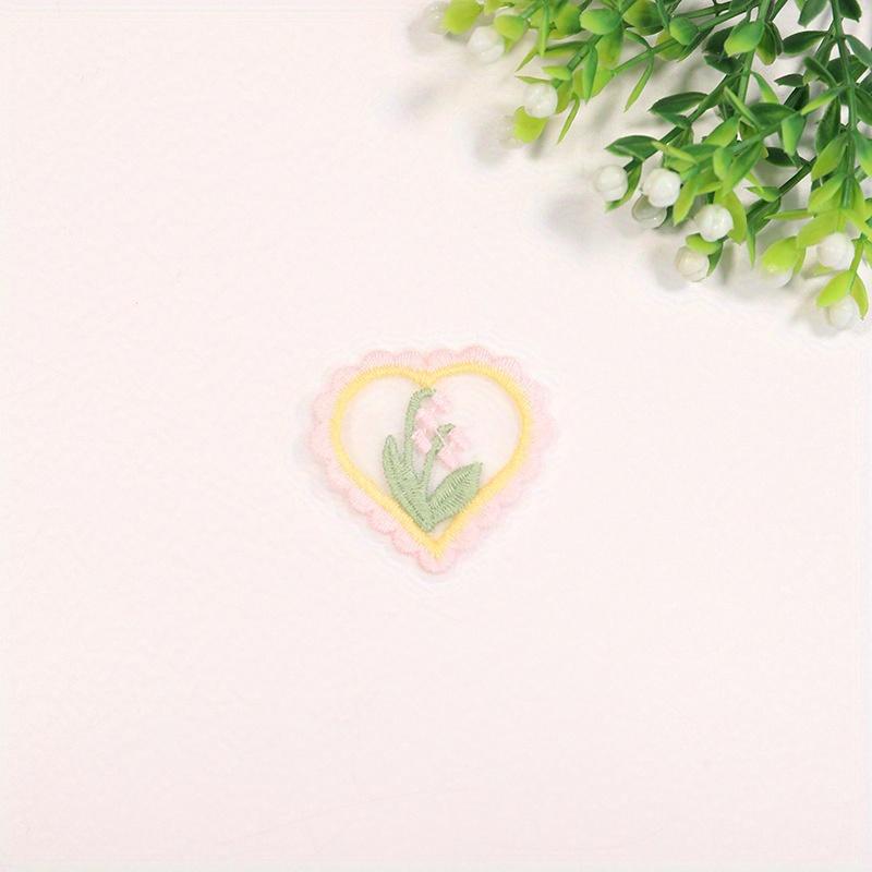 10PCS Lovely Flower Dress Decorative Patch Hairpin Accessories Lace Hollow Mesh Love Flower Decorative Embroidered Cloth Sticker