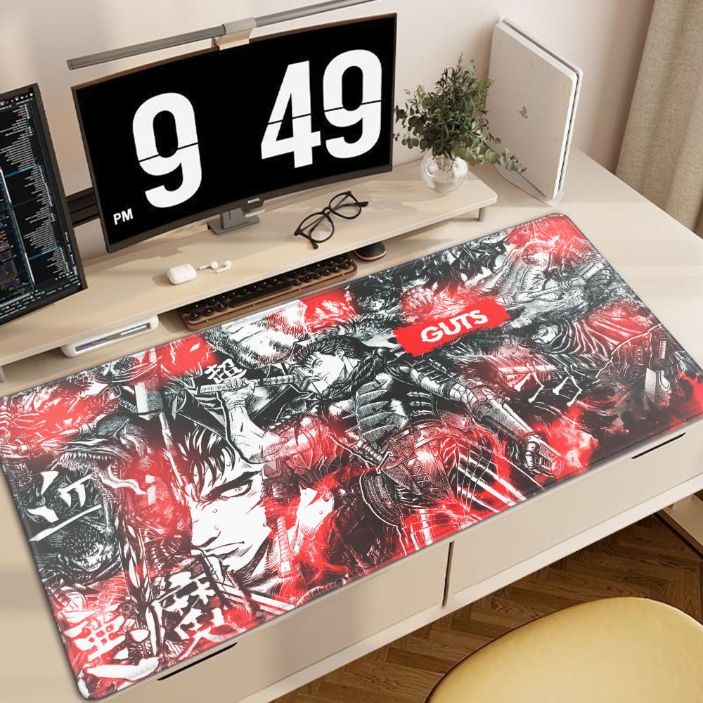 Black White Anime Mouse Pad Guts Sword In Berserk Gamer Mouse Mat Computer Gaming Accessories Keyboard Laptop Mouse Desk Pad