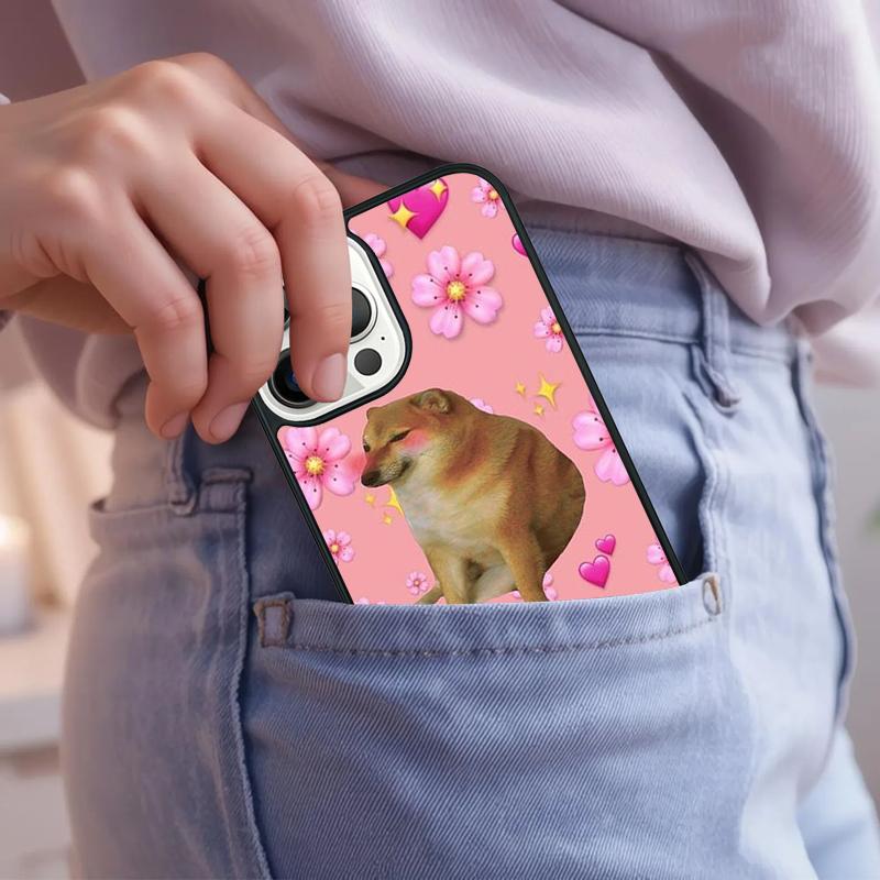 Cheems Doge Phone Case For iPhone 17 Air 15 16e 14 13 Pro Max Coque 12 11 Pro Max PLUS Cover