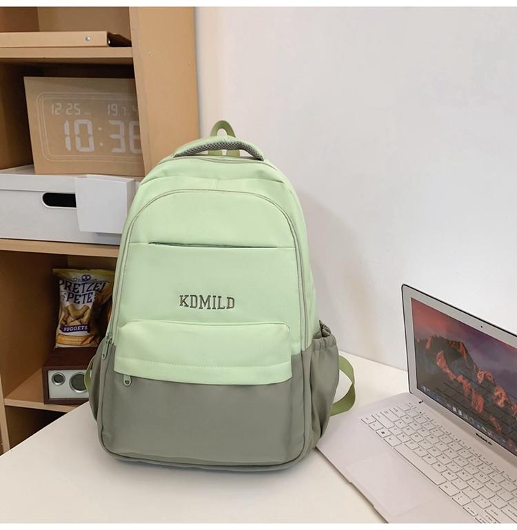 Student Skolväska Kvinna Colorblock Stor kapacitet Datorryggsäck Man Gymnasieryggsäck