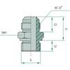 Straight Connector GA 7/16 - JIC X 1/4 - BSP - WD 19 GRANITE