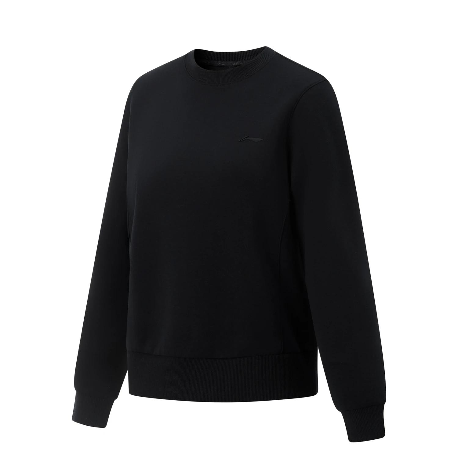 

Li Ning Fitness Series Solid Color Round Neck Comfortable Breathable Versatile Casual Sports Sweatshirt Women sweatshirt Black AWDU634-2 S