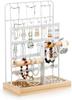 Fenghome Multi-Layer Jewelry Organizer Stand White Earring Ring Bracelet Necklace Display Holder