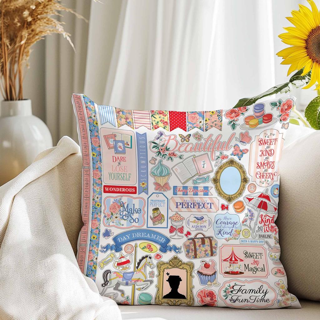 Freshfloral Home Throw Pillow Cover Sofa Living Room Decorative Cushion Cover Bedside Waist Pillow Lunch Break Square Pillowcase