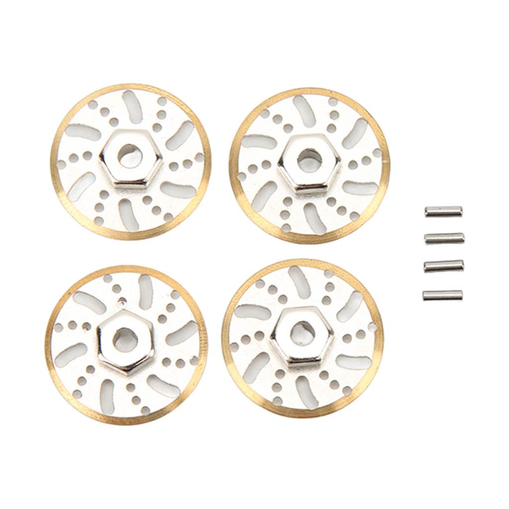 4pcs RC Counter Weight Brake Disc Brass Wheel Weights Hex Adapter for Axial SCX24 Gladiator C10