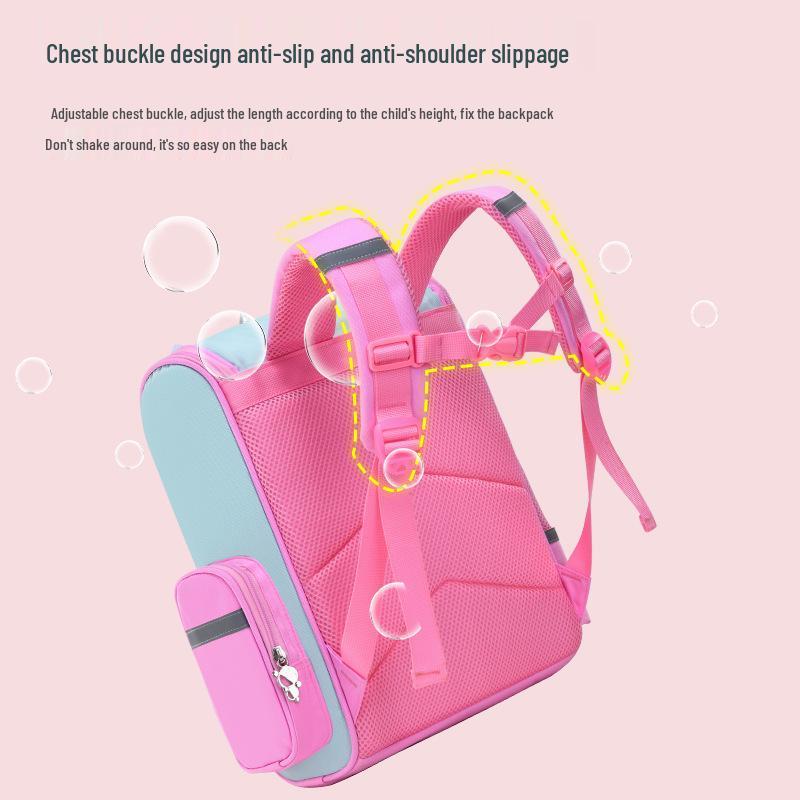 Cute Cartoon Backpack for 1-6 Grade Students - Large Capacity, Lightweight, Double Shoulder Schoolbag