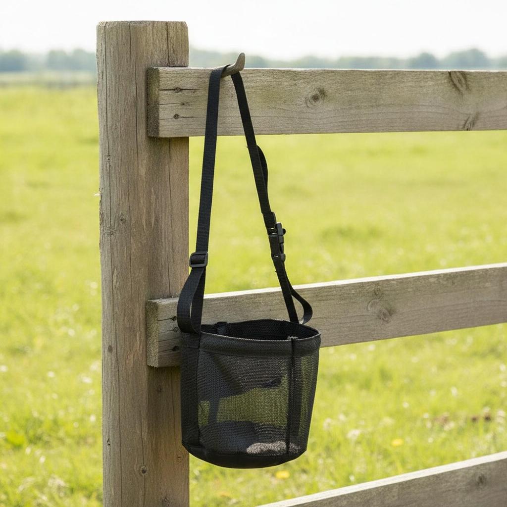 Bolsa de heno para caballos con correa ajustable Alimentador lento de malla Resistente