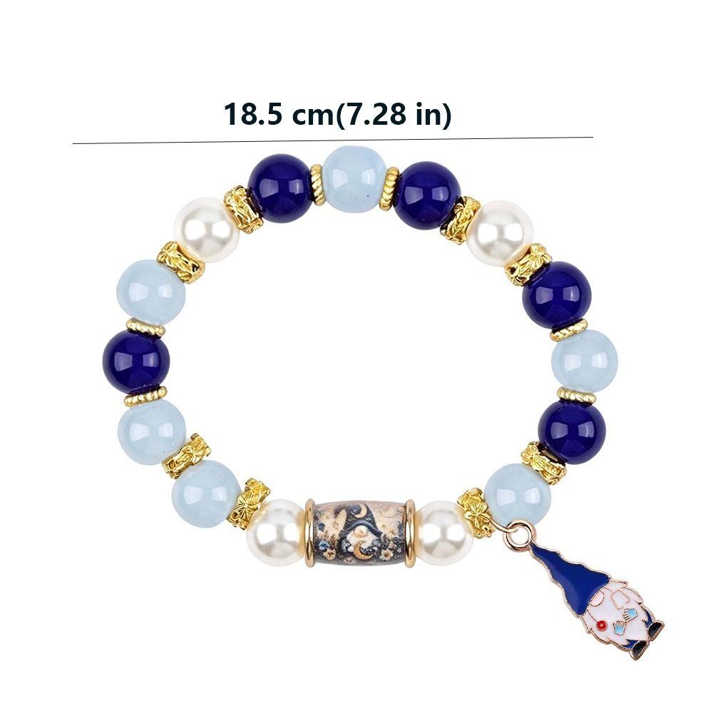 Color Printing Christmas Dwarf Bracelet Elastic Rope Crystal Flower Bracelet Party Favor