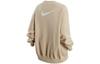Nike Women'ss Logo Print Fleece Crewneck Pullover Sweatshirt Off-White DV7088-206