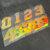 1pc Gold Laser Motorcycle Number Sticker Waterproof for Refit Motorcycle Helmet Fairing Car Window Bicycle Universal Vinyl Decal