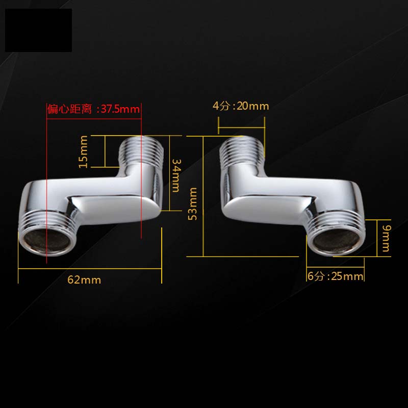 Torneira de chuveiro de cobre com pé curvo angulado, canto estendido com parafuso excêntrico, acessórios para torneira de banheira