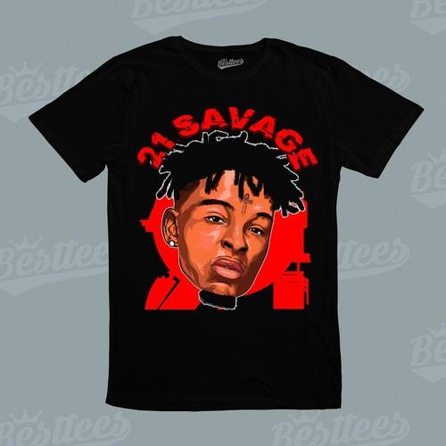 21 Savage HIP-HOP RAP RAPPER R&B Artist Music Band Cool Graphic Tee T-Shirt S разноцветный