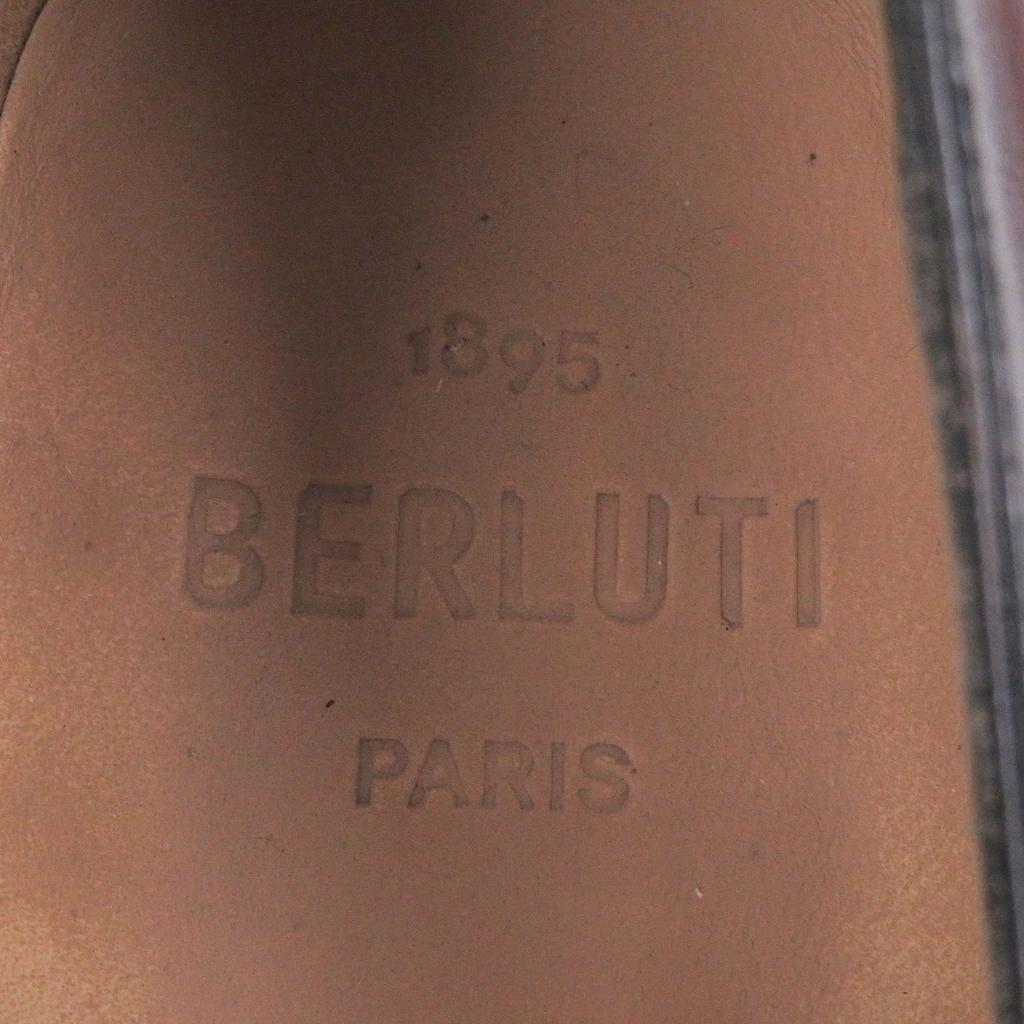 Great BERLUTI loafers Cursive Calligraphy, Scritto Bordeaux leather mens 6.5 Used