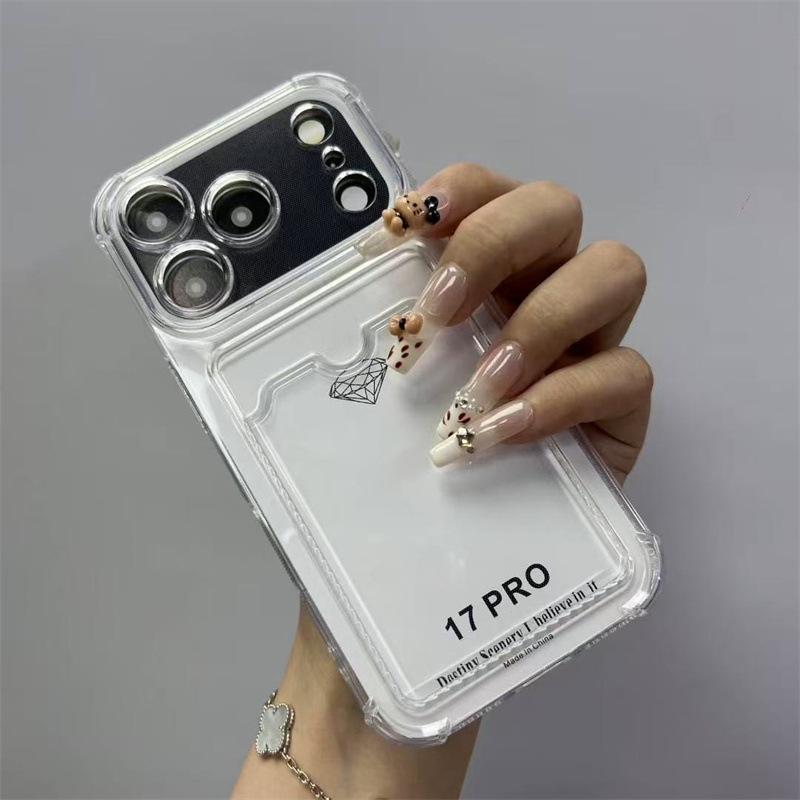 iPhone 17 Pro Max Card Holder Case with 16 Slots, Drop-Proof Soft Shell, Compatible with 13/14 Plus, Simple Design