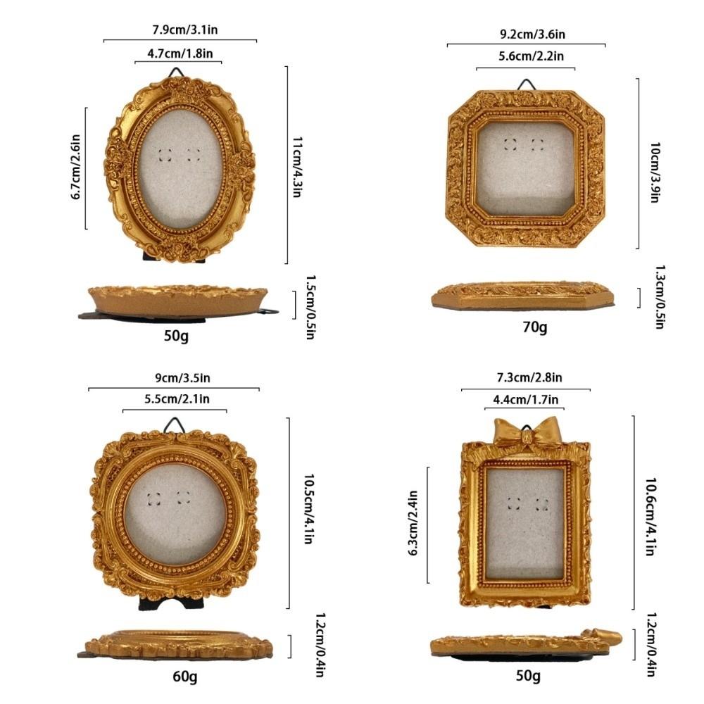 Antike Bilderrahmen-Ornamente Harz-Foto-Display-Halter Barockstil-Bilderrahmen Wohnzimmer