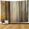 Forest Tapestry Morning Sun Rays Through Trees Summertime Countryside Scenic Wall Hanging for Bedroom Living Room Dorm Decor