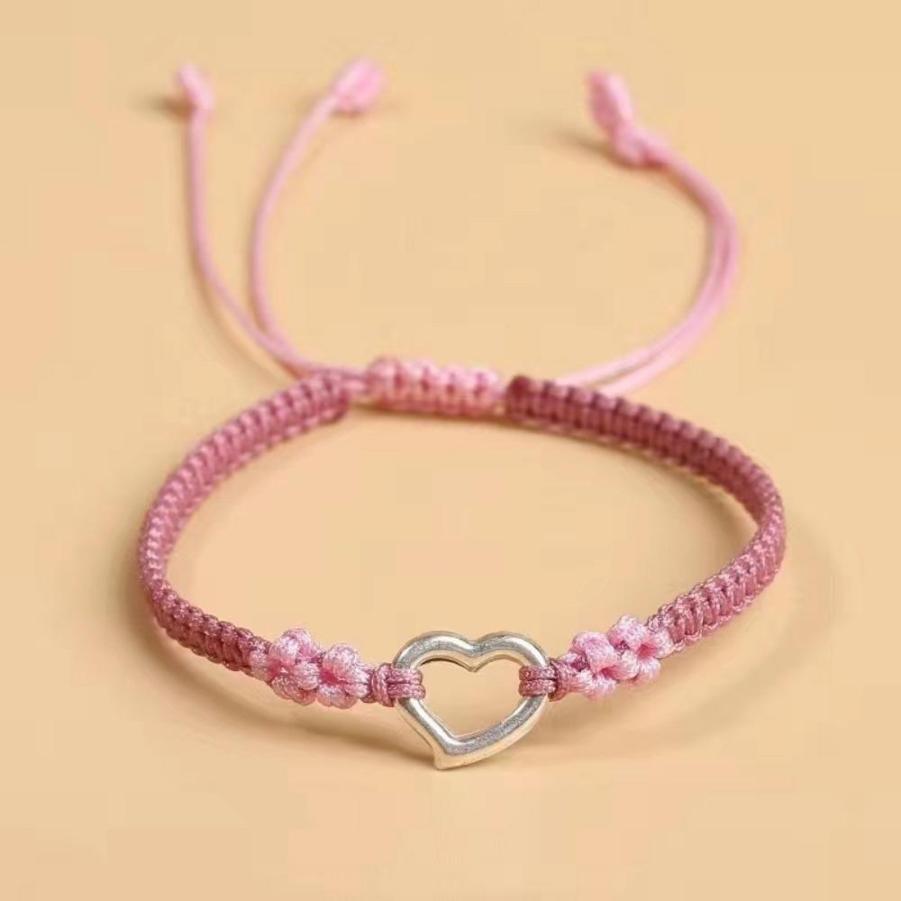 Pink Couple Bracelet Handmade Chain Bracelet Fashion Braided Hand Rope  Bestie Friendship Jewelry