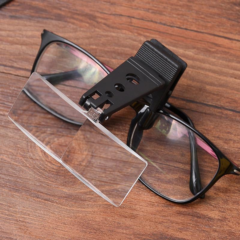 Glasses-Type Magnifying Glass, Wooden Horse-Type Magnifying Glass,Testing Precision Instruments Clip Magnifier