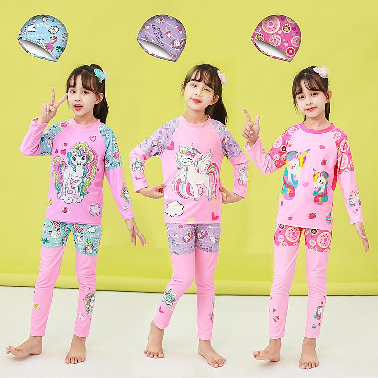 

Children s Quick-Dry Long Sleeve Cartoon Swimsuit - S, M, L XL (9-10 years)
