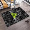 Biohazard Warning Symbol Black Gray Carpet with Skull Pattern Design Suitable for use as an anti-slip for living room bedroom sofas