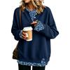 Women's Casual Two-Piece Long Sleeve Neck Pullover Top for Everyday Wear