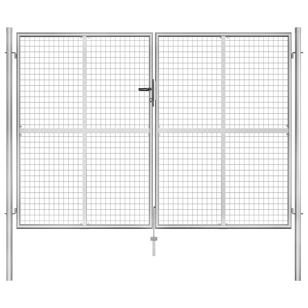 Garden Gate Galvanized Steel 300 X 175 Cm Silver